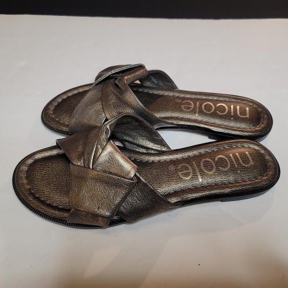 Nicole Pewter Effie Sandals Sz 8 - Picture 6 of 6